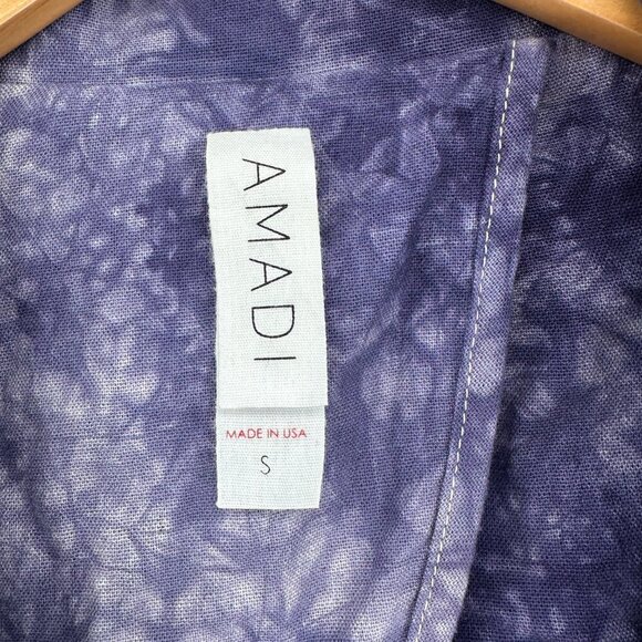 Anthropologie AMADI Purple Boho Tie Dye Linen Oversized Coastal Small Blazer - Picture 3 of 8